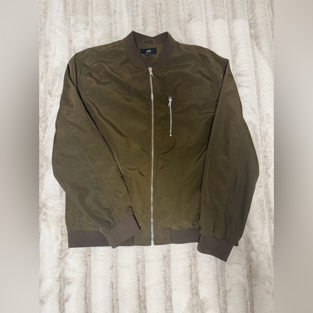 H&M Men's Khaki Bomber Jacket